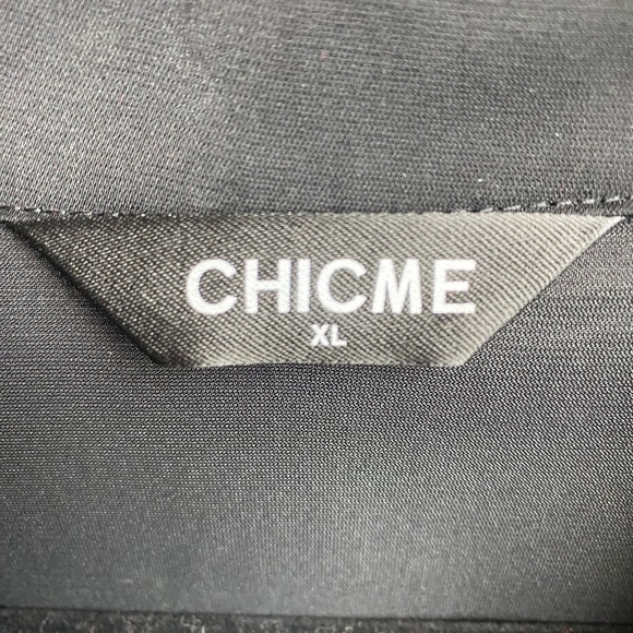 Chic Me Black Womenʻs Festive Holiday Mesh Long Sleeve Blouse | XL - Picture 4 of 5